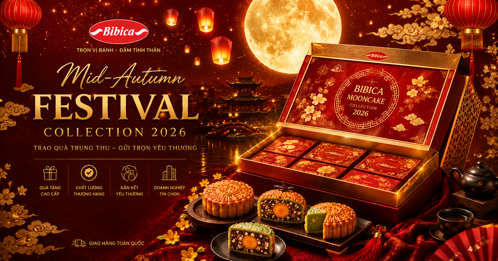 Bánh trung thu Bibica 2026 có gì mới? Bộ sưu tập & bảng giá
